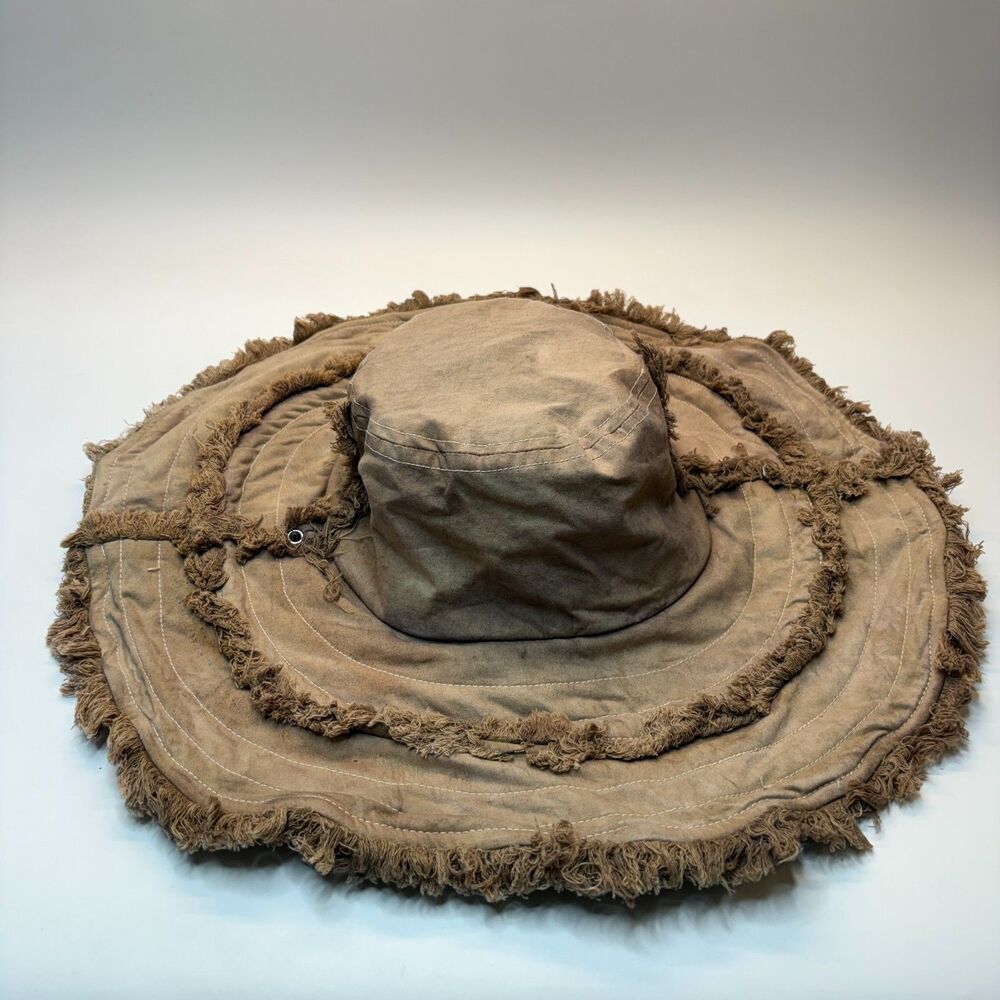 FREE PEOPLE X RAHI Brown Unisex Fiji Raw Edge Wide Brim Bucket Hat One Size